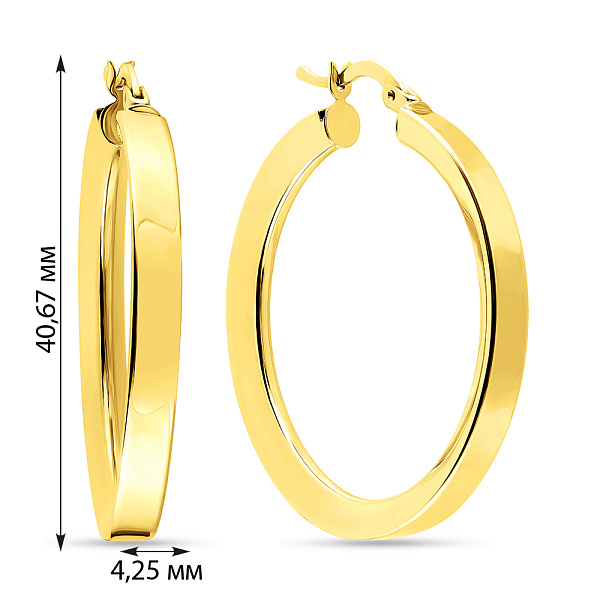 Серьги-кольца золотые (арт. 108461/35ж) – изображение 5