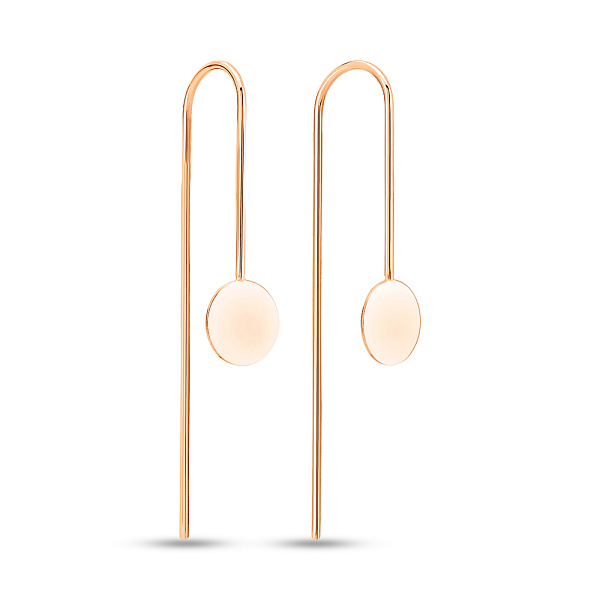 Сережки-протяжки из красного золота (арт. 105551) – изображение 1