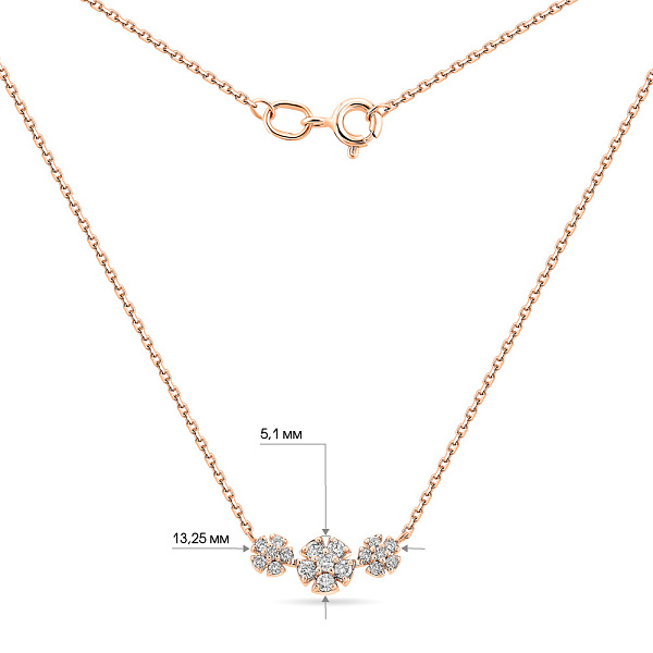 Золоте кольє з діамантами (арт. Ц011675010) – зображення 3