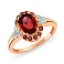 Кольцо из красного золота с гранатом и фианитами (арт. 140675Пк) – изображение 1