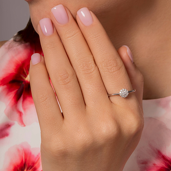 Каблучка з білого золота з діамантами (арт. К011313020б) – зображення 4