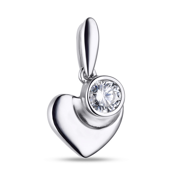 Серебряная подвеска Сердечко с фианитом (арт. 7903/35068) – изображение 1