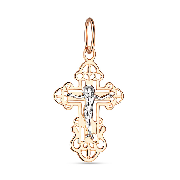 Хрестик з червоного золота «Тінь милосердя» (арт. 501511) – зображення 1