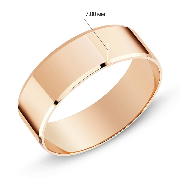 Обручка «Американка» з червоного золота (арт. 238039) – зображення 2