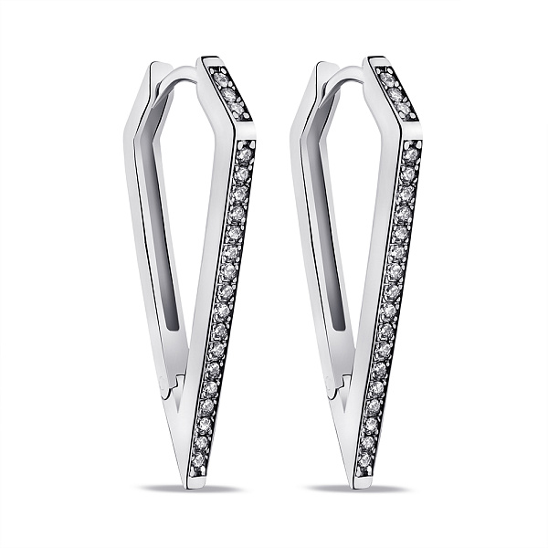Серьги серебряные с фианитами (арт. 7502/9155/25) – изображение 1