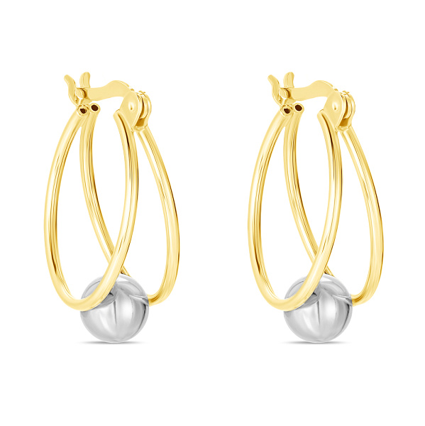 Серьги из желтого и белого золота (арт. 104467/20жб) – изображение 1