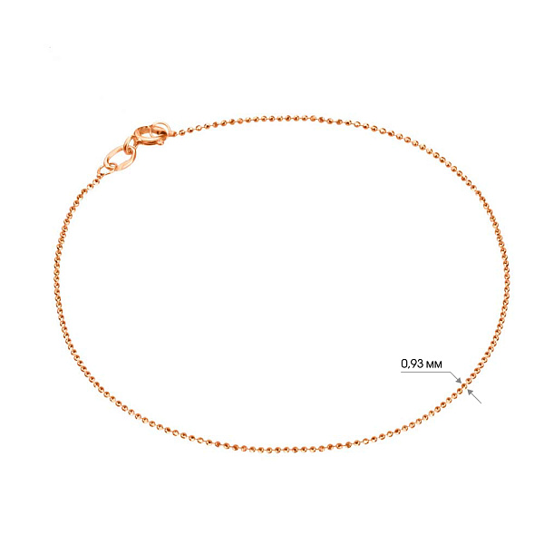 Тонкий браслет на ногу из золота (арт. ц310701н) – изображение 2