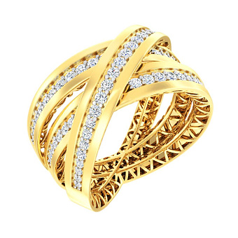 Золотое кольцо Francelli с фианитами (арт. 140840ж)