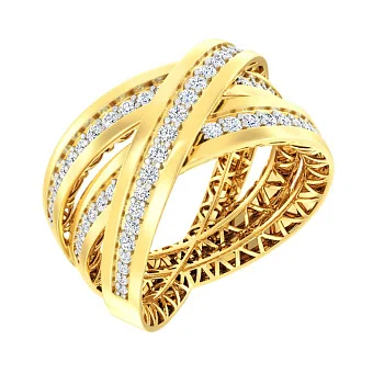 Золота каблучка Francelli з фіанітами (арт. 140840ж)