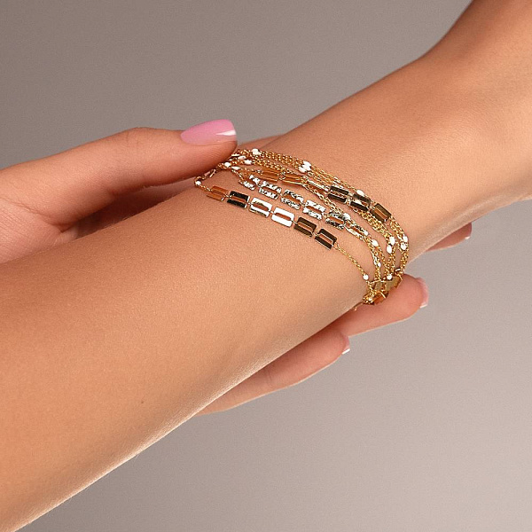 Широкий браслет Francelli из желтого золота (арт. 3261064жеб) – изображение 2