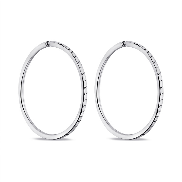 Серебряные серьги-кольца без камней (арт. 7502/1-5004.0.9) – изображение 1
