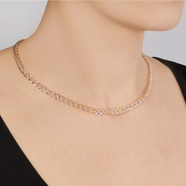 Колье из красного золота с родированием (арт. 350397р) – изображение 2