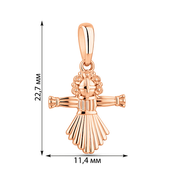 Золотой подвес Мотанка (арт. 320608Д) – изображение 2