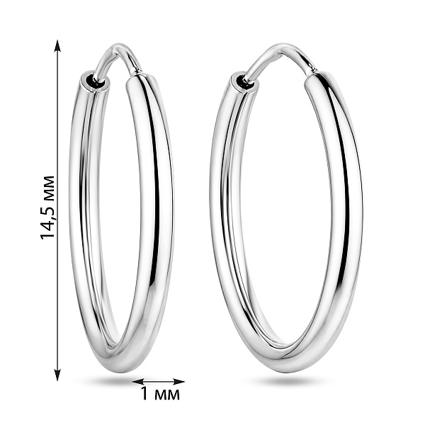 Серьги-кольца из белого золота (арт. 121900/15б) – изображение 4