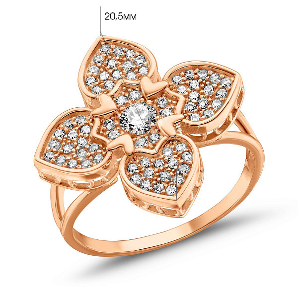 Золота каблучка з фіанітами (арт. 156542/20) – зображення 5