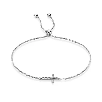 Браслет Хрест з білого золота з діамантами (арт. Б341627005б)