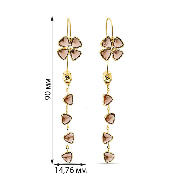 Золоті сережки з підвісками Francelli (арт. 106837жкр) – зображення 2