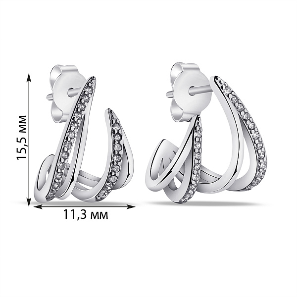 Серьги-пусеты из серебра Trendy Style (арт. 7518/6903) – изображение 2