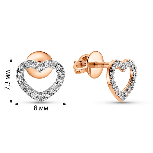 Золоті сережки-пусети з діамантами (арт. Т011257010) – зображення 3