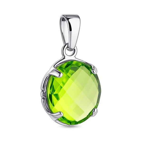 Серебряный кулон с крупным хризалитом (арт. 7503/2192428Хрз) – изображение 1