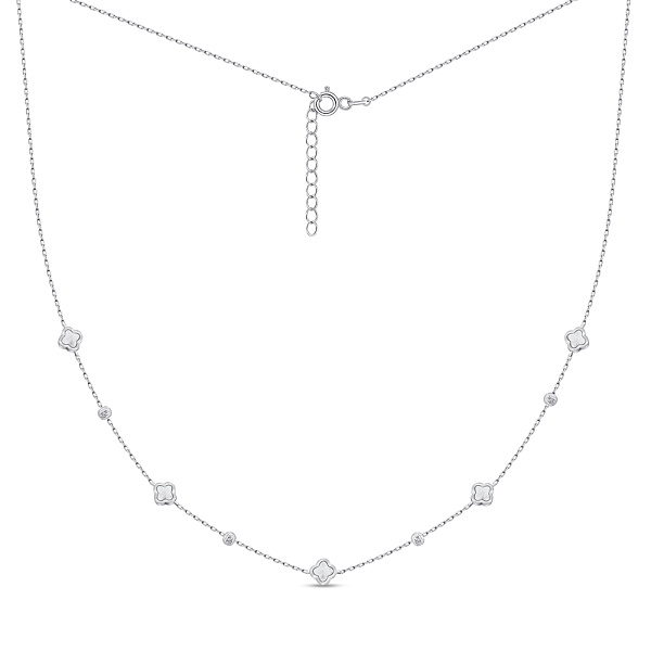 Серебряное колье с белым ониксом (арт. 7507/2323/5об) – изображение 2