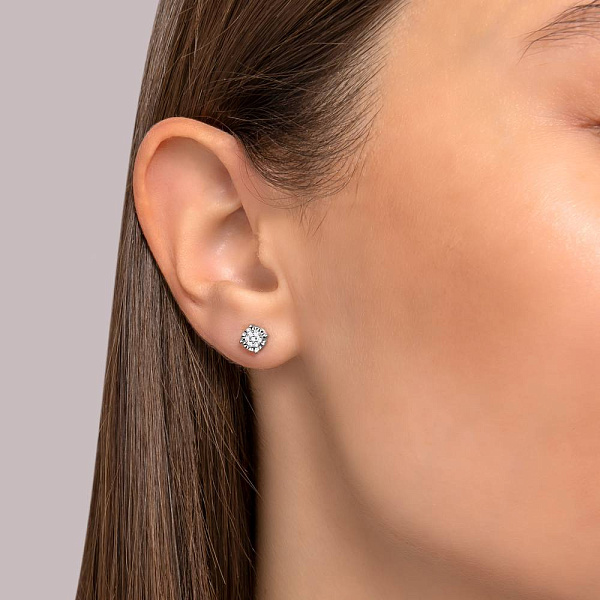 Золотые серьги пусеты с бриллиантами (арт. Т011721005б) – изображение 2