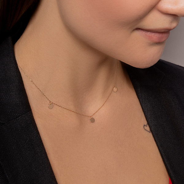 Колье "Монеты" из красного золота с тремя подвесками (арт. 351558/6) – изображение 3