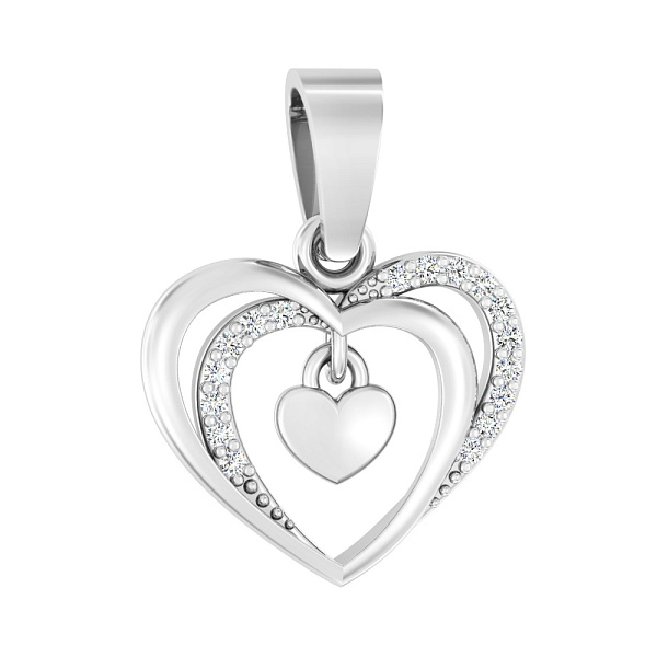 Золотая подвеска Сердце с фианитами (арт. 440602б) – изображение 1