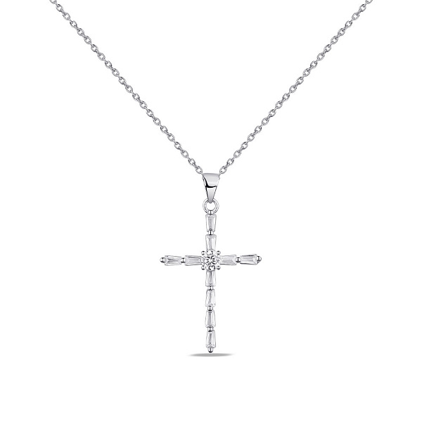 Серебряное колье Крестик с фианитами (арт. 7507/1812) – изображение 1