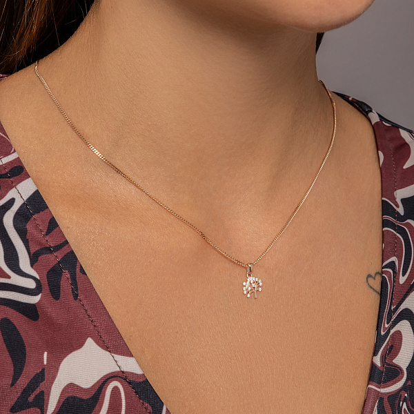 Золотой кулон Дерево жизни с фианитами (арт. 440694) – изображение 2