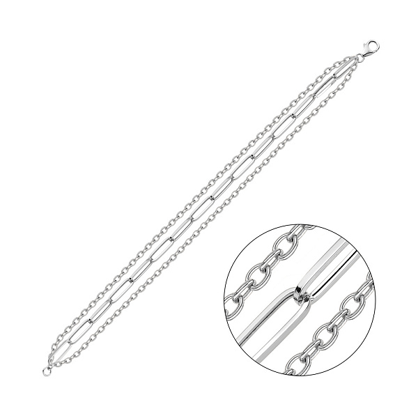 Браслет из белого золота Звенья (арт. 3261025б) – изображение 1