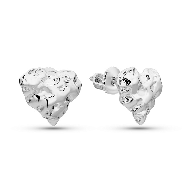 Серебряные пусеты Сердечки (арт. 7518/2186823) – изображение 1