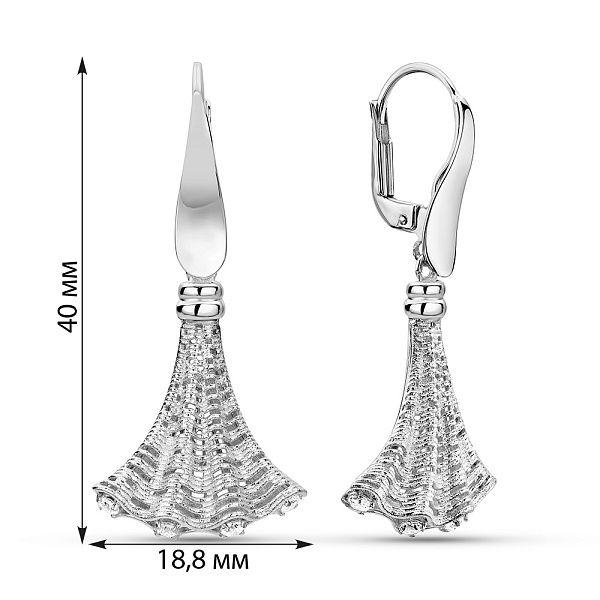 Золотые серьги-подвески Francelli (арт. е1092003б) – изображение 6