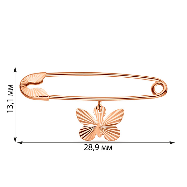 Золотая булавка "Бабочка" (арт. 280231) – изображение 5