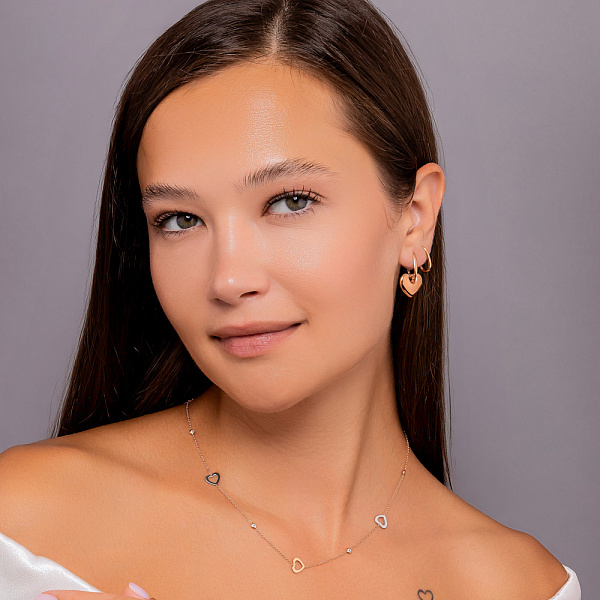 Серьги трансформеры из красного золота (арт. 1091946) – изображение 3