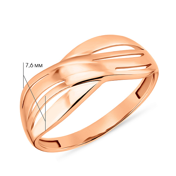Широкое золотое кольцо без камней (арт. 155030) – изображение 2