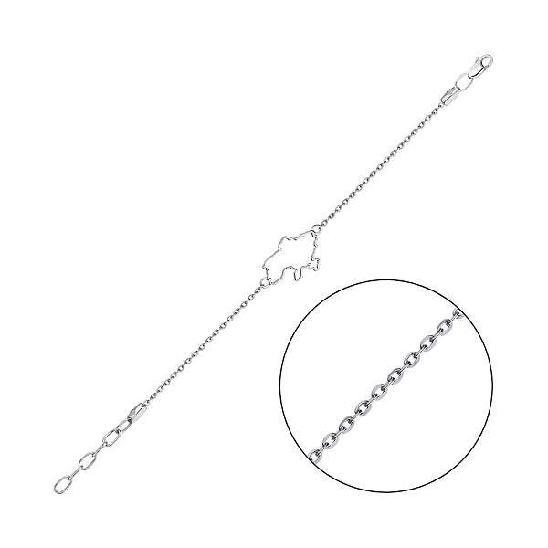 Браслет зі срібла "Україна" без каміння (арт. 7509/493брп) – зображення 1