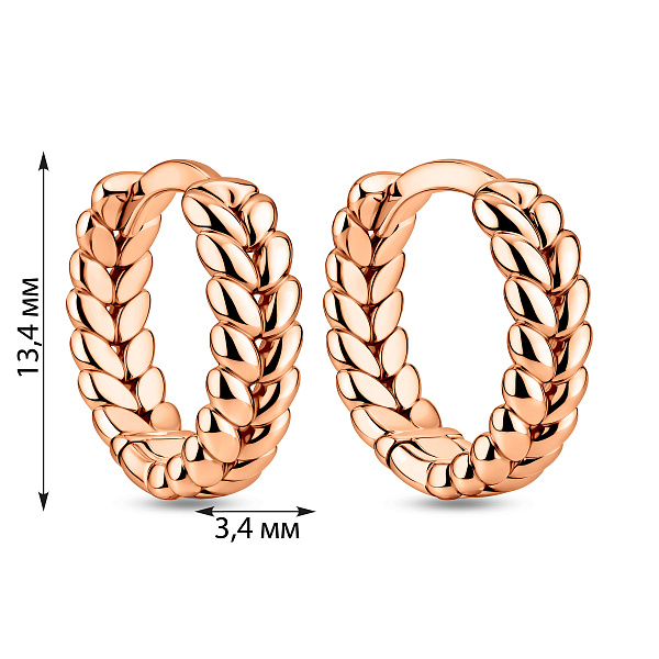 Серьги из красного золота (арт. 111265) – изображение 4