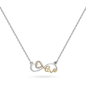 Кольє з білого і жовтого золота з діамантами (арт. Ц011433бж)