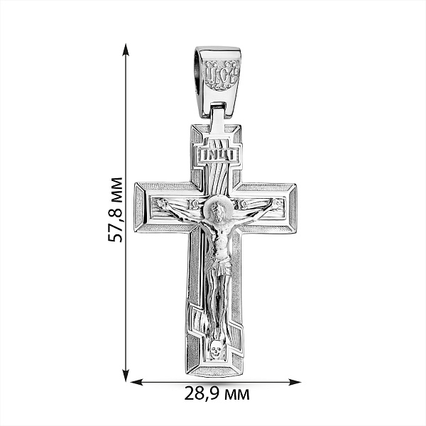 Срібний натільний хрестик (арт. 7504/2-1349.0.2) – зображення 2