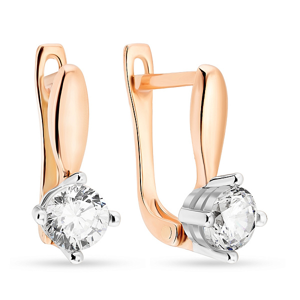 Детские золотые серьги с фианитами (арт. 105657) – изображение 1