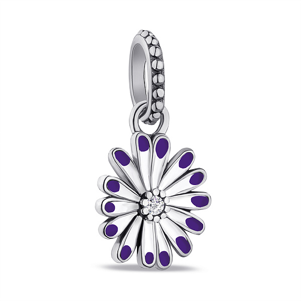 Серебряная подвеска Цветок с фианитом (арт. 7903/3800ебф) – изображение 1