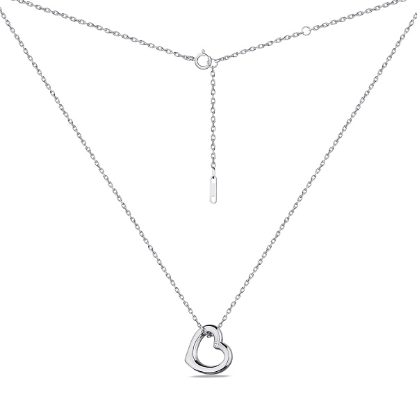 Серебряное колье "Сердечко" с фианитом (арт. 7507/1305) – изображение 2