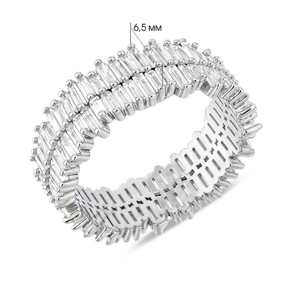 Срібна каблучка з доріжкою із фіанітів (арт. 7501/8423) – зображення 2