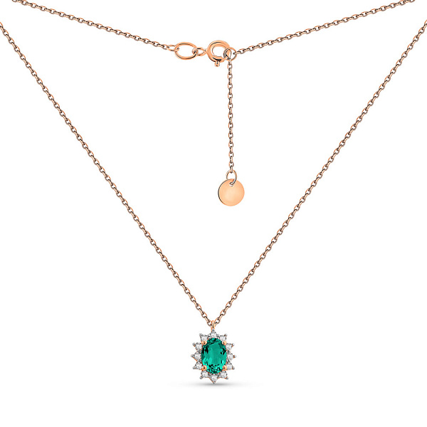 Золотое колье с кварцем и фианитами (арт. 361250Пз) – изображение 2