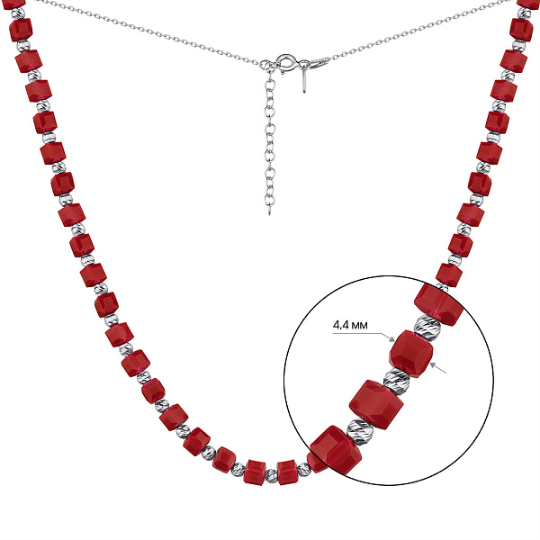 Кольє зі срібла з червоним оніксом (арт. 7507/2009ок) – зображення 2