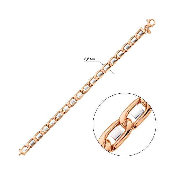 Золотой браслет с родированием (арт. 326481/1р) – изображение 2