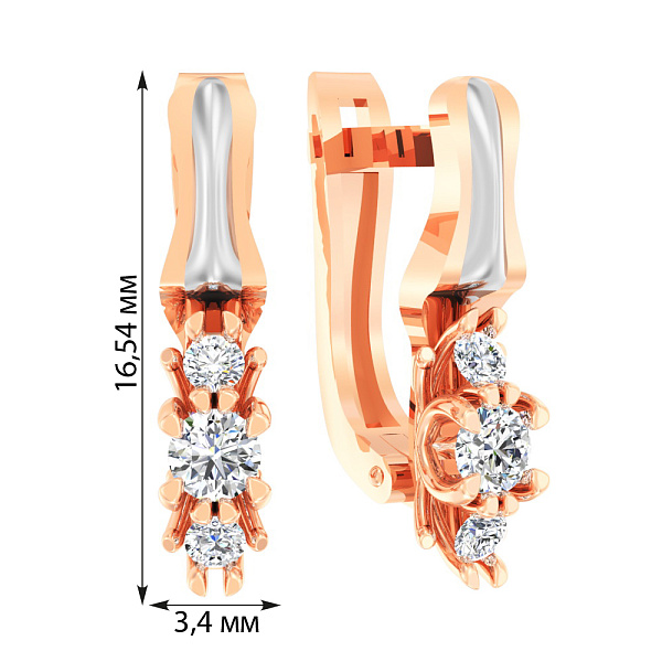 Золотые серьги с фианитами (арт. 118800) – изображение 2