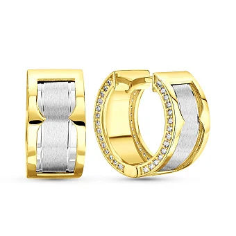 Сережки з жовтого і білого золота (арт. 109163/15жб)