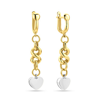 Фото Серьги из желтого и белого золота (арт. 101857жб)